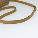 CELINE Macadam Canvas Shoulder Bag Beige Gold Auth 121456-7