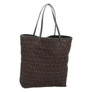 FENDI Zucchino Canvas Tote Bag Brown Auth 121457-1