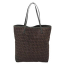 FENDI Zucchino Canvas Tote Bag Brown Auth 121457-2