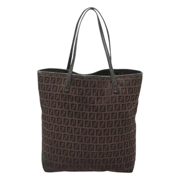 FENDI Zucchino Canvas Tote Bag Brown Auth 121457 - 0
