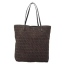FENDI Zucchino Canvas Tote Bag Brown Auth 121457-3