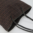 FENDI Zucchino Canvas Tote Bag Brown Auth 121457-6