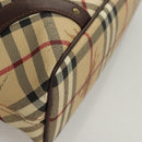 BURBERRY Nova Check Hand Bag PVC Beige Auth 121465-16