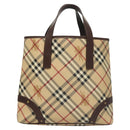 BURBERRY Nova Check Hand Bag PVC Beige Auth 121465-2
