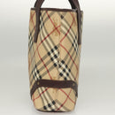 BURBERRY Nova Check Hand Bag PVC Beige Auth 121465-3