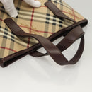 BURBERRY Nova Check Hand Bag PVC Beige Auth 121465-7