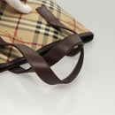 BURBERRY Nova Check Hand Bag PVC Beige Auth 121465-8