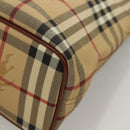 BURBERRY Nova Check Hand Bag PVC Beige Auth 121466-14