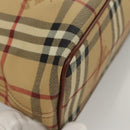 BURBERRY Nova Check Hand Bag PVC Beige Auth 121466-15