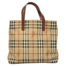 BURBERRY Nova Check Hand Bag PVC Beige Auth 121466-13