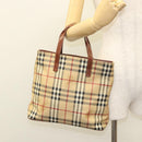 BURBERRY Nova Check Hand Bag PVC Beige Auth 121466-21