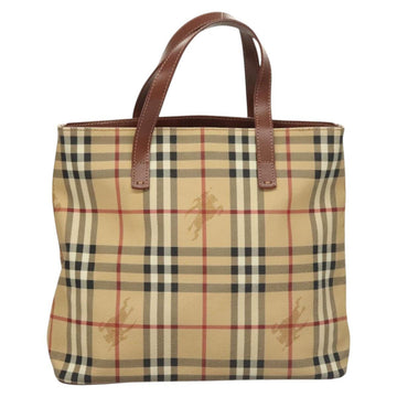 BURBERRY Nova Check Hand Bag PVC Beige Auth 121466 - 0