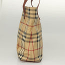 BURBERRY Nova Check Hand Bag PVC Beige Auth 121466-3