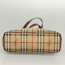 BURBERRY Nova Check Hand Bag PVC Beige Auth 121466-5