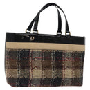 BURBERRY Nova Check Tote Bag Canvas Gold Brown Auth 121468-1
