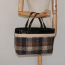 BURBERRY Nova Check Tote Bag Canvas Gold Brown Auth 121468-20