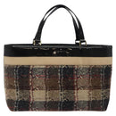 BURBERRY Nova Check Tote Bag Canvas Gold Brown Auth 121468-13