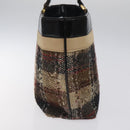 BURBERRY Nova Check Tote Bag Canvas Gold Brown Auth 121468-3