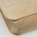 Salvatore Ferragamo Gancini Tote Bag Suede Beige Gold Auth 121469-14