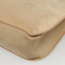 Salvatore Ferragamo Gancini Tote Bag Suede Beige Gold Auth 121469-15