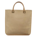 Salvatore Ferragamo Gancini Tote Bag Suede Beige Gold Auth 121469-2