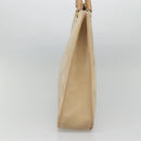 Salvatore Ferragamo Gancini Tote Bag Suede Beige Gold Auth 121469-4