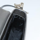 Salvatore Ferragamo Chain Shoulder Bag Patent leather Silver Auth 121470-19