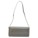 Salvatore Ferragamo Chain Shoulder Bag Patent leather Silver Auth 121470-13