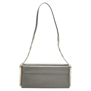 Salvatore Ferragamo Chain Shoulder Bag Patent leather Silver Auth 121470 - 0