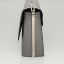 Salvatore Ferragamo Chain Shoulder Bag Patent leather Silver Auth 121470-3