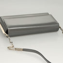 Salvatore Ferragamo Chain Shoulder Bag Patent leather Silver Auth 121470-6