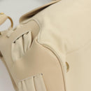 Salvatore Ferragamo Gancini Shoulder Bag Leather Ivory Gold Auth 121471-9