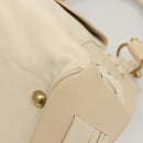 Salvatore Ferragamo Gancini Shoulder Bag Leather Ivory Gold Auth 121471-14