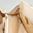 Salvatore Ferragamo Gancini Shoulder Bag Leather Ivory Gold Auth 121471-18