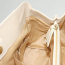 Salvatore Ferragamo Gancini Shoulder Bag Leather Ivory Gold Auth 121471-20