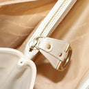 Salvatore Ferragamo Gancini Shoulder Bag Leather Ivory Gold Auth 121471-24