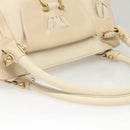 Salvatore Ferragamo Gancini Shoulder Bag Leather Ivory Gold Auth 121471-6