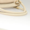 Salvatore Ferragamo Gancini Shoulder Bag Leather Ivory Gold Auth 121471-7