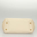 Salvatore Ferragamo Gancini Shoulder Bag Leather Ivory Gold Auth 121471-5