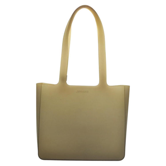 CHANEL Tote Bag Rubber Khaki CC Auth 121481