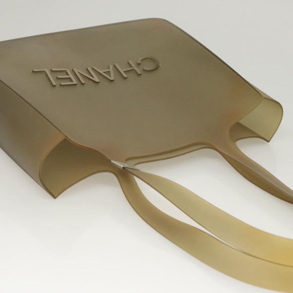 CHANEL Tote Bag Rubber Khaki CC Auth 121481