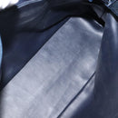 BALLY Shoulder Bag Leather Navy Gold Auth 121482-18