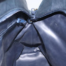 BALLY Shoulder Bag Leather Navy Gold Auth 121482-19