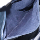 BALLY Shoulder Bag Leather Navy Gold Auth 121482-21