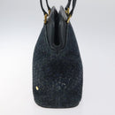 BALLY Shoulder Bag Leather Navy Gold Auth 121482-3