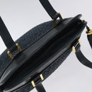 BALLY Shoulder Bag Leather Navy Gold Auth 121482-6