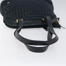 BALLY Shoulder Bag Leather Navy Gold Auth 121482-7