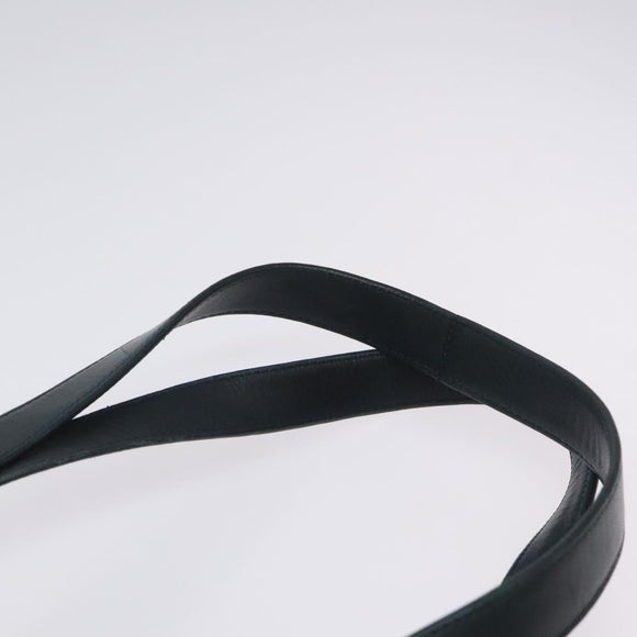 BALLY Shoulder Bag Leather Navy Gold Auth 121482