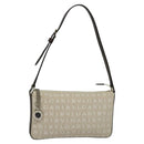 BVLGARI Shoulder Bag Canvas Ivory Silver Auth 121484-1
