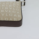 BVLGARI Shoulder Bag Canvas Ivory Silver Auth 121484-14